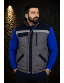 İŞ YELEĞİ (GABARDİN PAMUK TEKNİK KUMAŞ) GRİ LACİVERT 