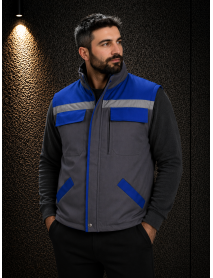 İŞ YELEĞİ (GABARDİN PAMUK TEKNİK KUMAŞ) GRİ SAX MAVİ