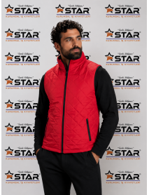 KAPİTONE BAKLAVA DESEN KIRMIZI YELEK - İÇİ POLARLI