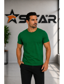 SIFIR YAKA 1.KALİTE T-SHIRT LİKRALI - YEŞİL