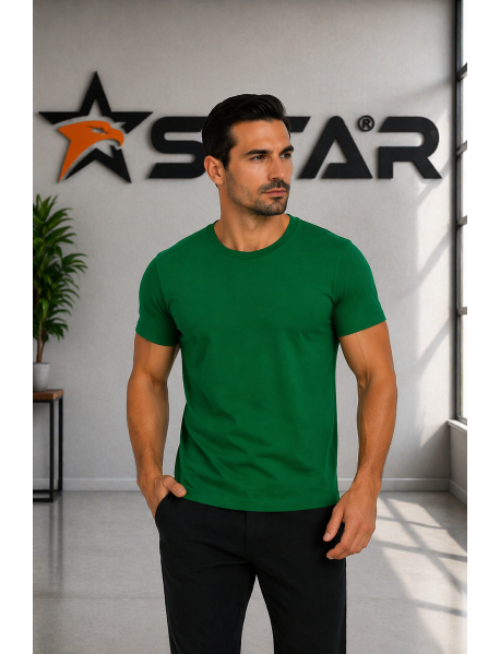 SIFIR YAKA 1.KALİTE T-SHIRT LİKRALI - YEŞİL