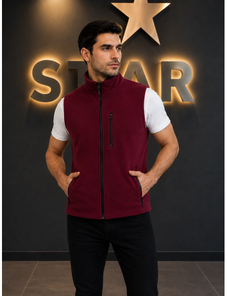 POLAR YELEK - KOLSUZ - 3 CEPLİ - İÇTE DE 2 CEP - Bordo POLAR YELEK - KOLSUZ - 3 CEPLİ - İÇTE DE 2 CEP - Bordo