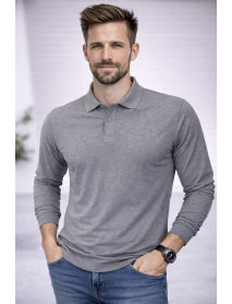 POLO YAKA UZUNKOL-PAMUK PENYE 1.KALİTE - RENK GRİ
