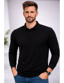 POLO YAKA UZUNKOL-PAMUK PENYE 1.KALİTE - RENK SİYAH