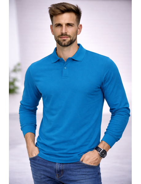 POLO YAKA UZUNKOL-PAMUK PENYE 1.KALİTE - RENK TURKUAZ