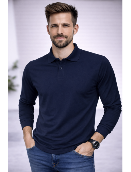 POLO YAKA UZUNKOL-PAMUK PENYE 1.KALİTE - RENK LACİVERT