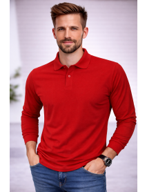 POLO YAKA UZUNKOL-PAMUK PENYE 1.KALİTE - RENK KIRMIZI