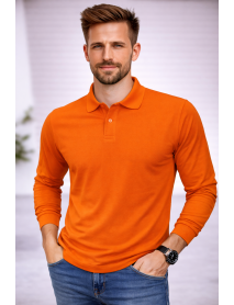 POLO YAKA UZUNKOL-PAMUK PENYE 1.KALİTE - RENK TURUNCU
