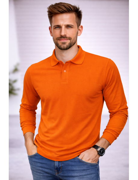POLO YAKA UZUNKOL-PAMUK PENYE 1.KALİTE - RENK TURUNCU