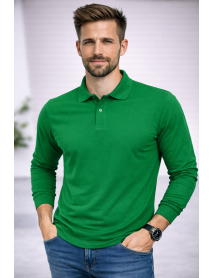 POLO YAKA UZUNKOL-PAMUK PENYE 1.KALİTE - RENK YEŞİL