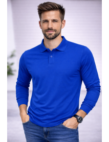 POLO YAKA UZUNKOL-PAMUK PENYE 1.KALİTE - RENK SAX MAVİ