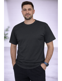 SIFIR YAKA T-SHIRT - PAMUK PENYE - RENK ANTRESİT