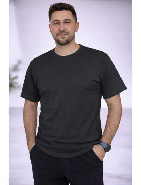 SIFIR YAKA T-SHIRT - PAMUK PENYE - RENK ANTRESİT