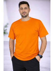 SIFIR YAKA T-SHIRT - PAMUK PENYE - RENK TURUNCU