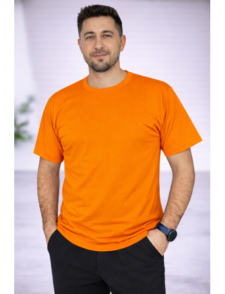 SIFIR YAKA T-SHIRT - PAMUK PENYE - RENK TURUNCU