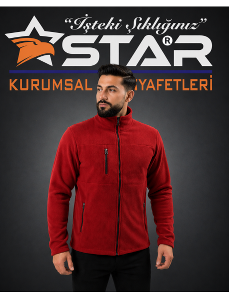 Star 3 cep Polar Mont - TÜYLENME YAPMAZ ANTİ PİLLİNG KUMAŞ KIRMIZI