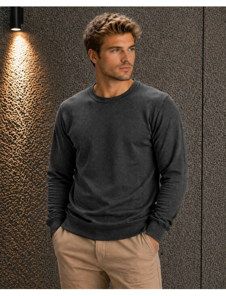 SWEAT KAZAK 2 İPLİK - BİSİKLET YAKA - ANTRESİT GRİ - FÜME