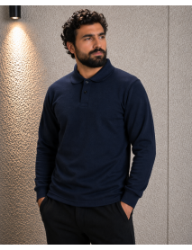 POLO YAKA SWEAT - 2 İPLİK - YAKALI - LACİVERT