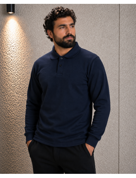 POLO YAKA SWEAT - 2 İPLİK - YAKALI - LACİVERT