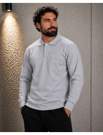 POLO YAKA SWEAT - 2 İPLİK - YAKALI - GRİ