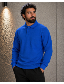 POLO YAKA SWEAT - 2 İPLİK - YAKALI - SAX MAVİ