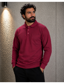 POLO YAKA SWEAT - 2 İPLİK - YAKALI - BORDO