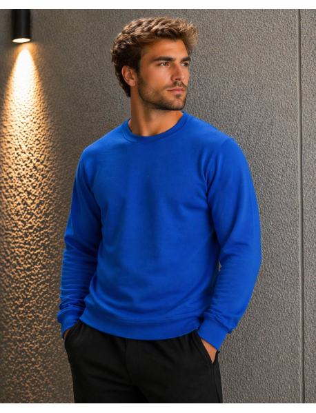 SWEAT KAZAK 2 İPLİK - BİSİKLET YAKA - SAX MAVİ