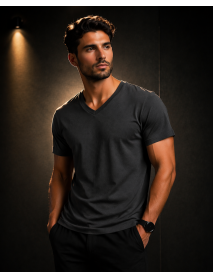 V Yaka T-SHIRT (lİKRALI 1.KALİTE) FÜME ANTRESİT