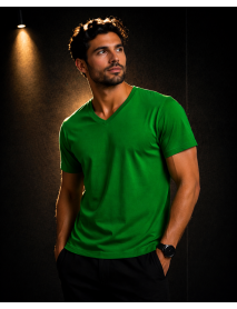 V Yaka T-SHIRT (lİKRALI 1.KALİTE) YEŞİL