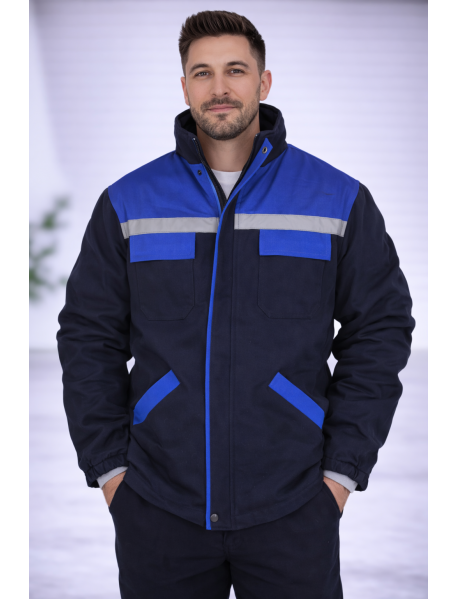 Teknik İş Montu Gabardin 7/7 Kumaş- Lacivert Sax Mavi Detaylı