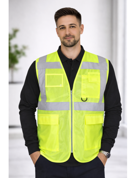 MÜHENDİS TİPİ İKAZ YELEĞİ - MÜHENDİS ŞANTİYE YELEĞİ- YEŞİL