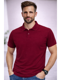 POLO YAKA KISAKOL T-SHIRT (Pamuk Penye) BORDO