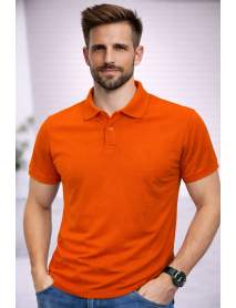POLO YAKA KISAKOL T-SHIRT (Pamuk Penye) TURUNCU