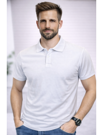 POLO YAKA KISAKOL T-SHIRT (Pamuk Penye) BEYAZ