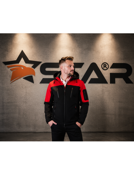 SOFT SHELL MONT - BAŞLIK ÇIRARILABİLİR. SU SOĞUK GEÇİRMEZ - SİYAH ÜZERİ  KIRMIZI 