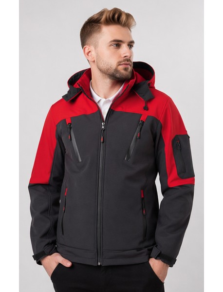 SOFT SHELL MONT - BAŞLIK ÇIRARILABİLİR. SU SOĞUK GEÇİRMEZ - FÜME KIRMIZI